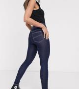 COLLUSION x001 - Indigofarvede højtaljede skinny-jeans-Blå