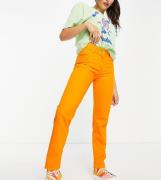 COLLUSION - Orange smalle jeans med mellemhøj talje