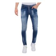 Maleri Splash Ripped Jeans Herre Slim Fit - 1071