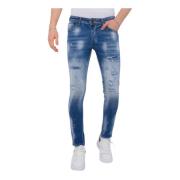 Ripped Stonewashed Jeans Herre Slim Fit -1073