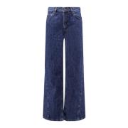 Stilfulde Blå Jeans med Brede Ben til Kvinder