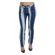 Cobalt Stripes Skinny Denim Jeans