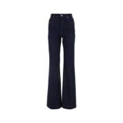 Mørkeblå Wide-Leg Jeans i Denim