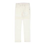 Hvid Bomuld Jeans Almindelig Pasform