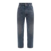 Blå Slim-Fit Jeans i Bomuld