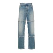 Medium Stone Straight Leg Denim Jeans