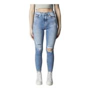 Blå Plain Jeans Forår/Sommer Kvinder