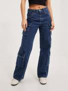 Vero Moda - Wide leg jeans - Medium Blue Denim - Vmalexa Mr Wide Cargo Jeans YO326 - Jeans
